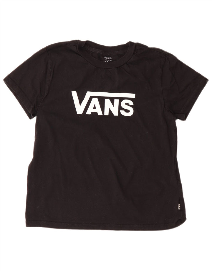 VANS Womens Graphic T-Shirt Top UK 12 Medium Black Cotton