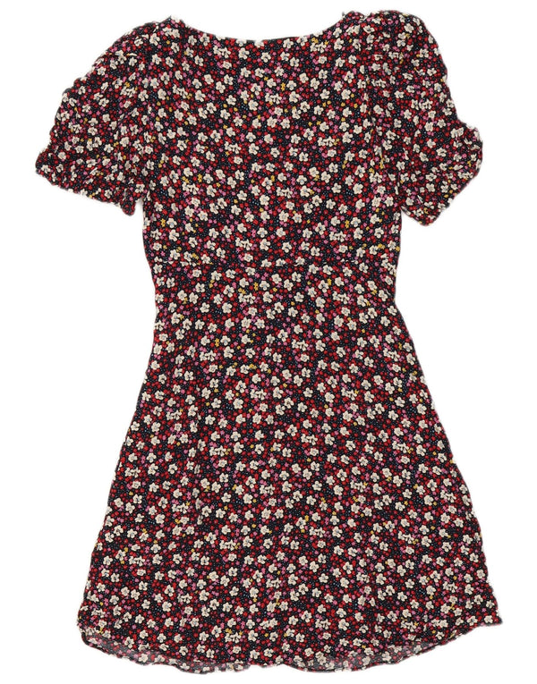 Zara skjortekjole til kvinder UK 6 XS Flerfarvet blomsterpolyester