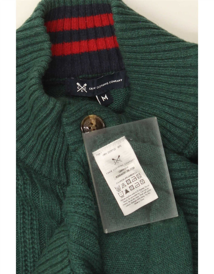 Besætningstøj Herre Button Neck Jumper Sweater Medium Grøn Nylon