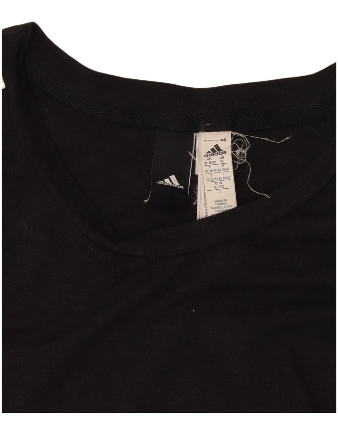 ADIDAS Dame T-Shirt Top UK 20/22 XL Sort Polyester
