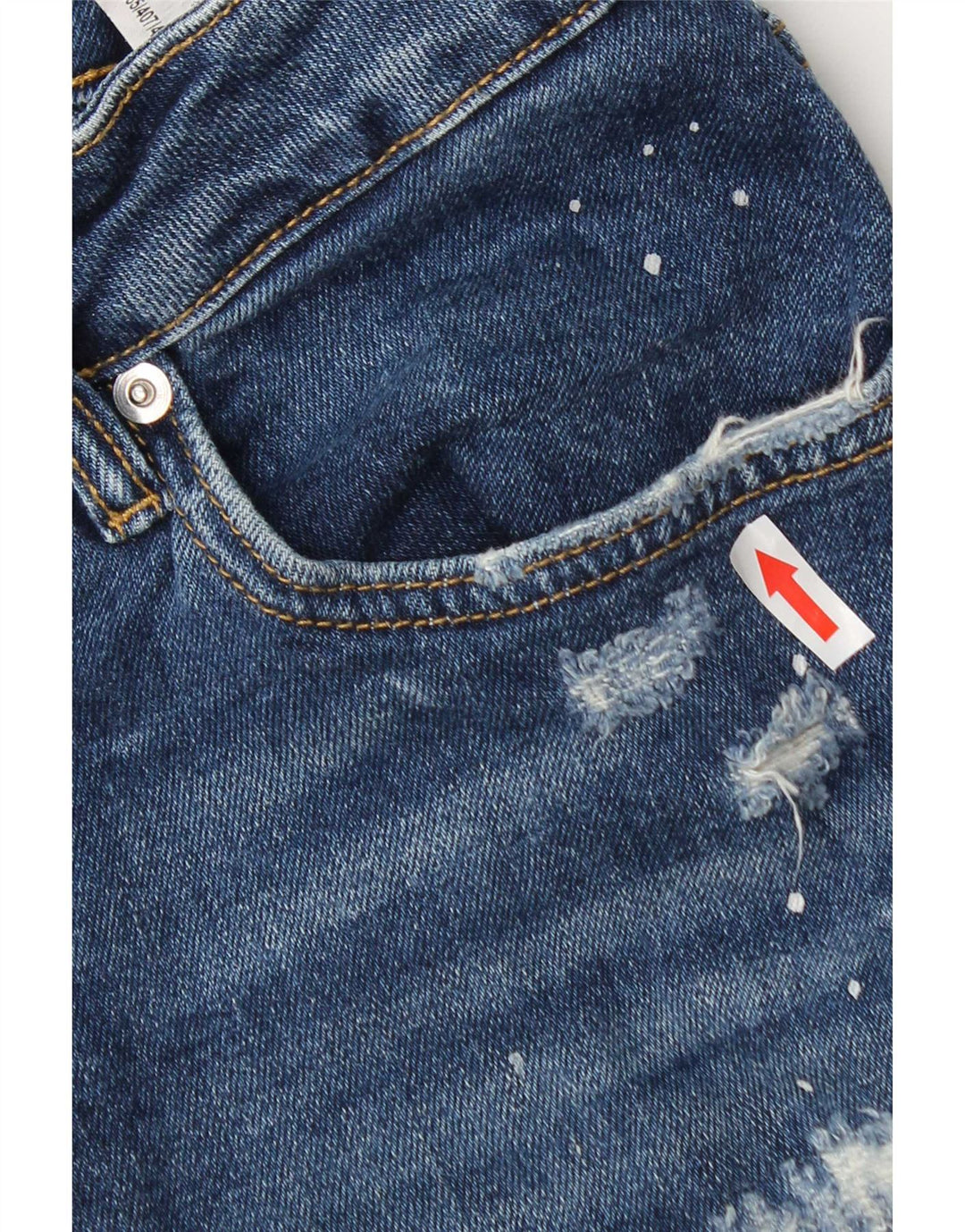 Zara Herre Distressed Slim Jeans EU 42 Large W32 L32 Blue Cotton