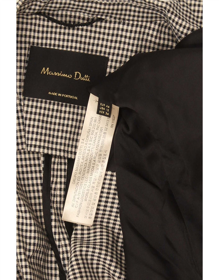 Massimo Dutti Dame 2-knaps blazerjakke EU 44 XL Sort Houndstooth