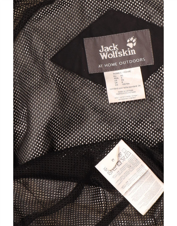Jack Wolfskin Dame Regnjakke med hætte UK 8 Lille sort polyamid