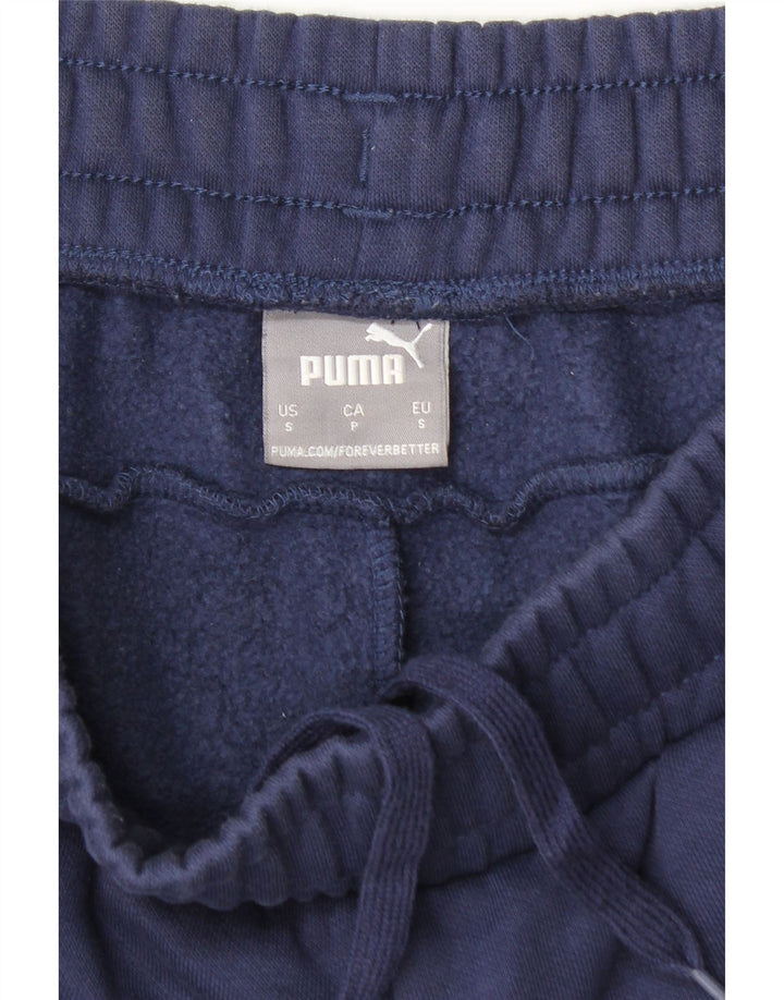 PUMA Mens Tracksuit Trousers Joggers Small  Navy Blue Cotton