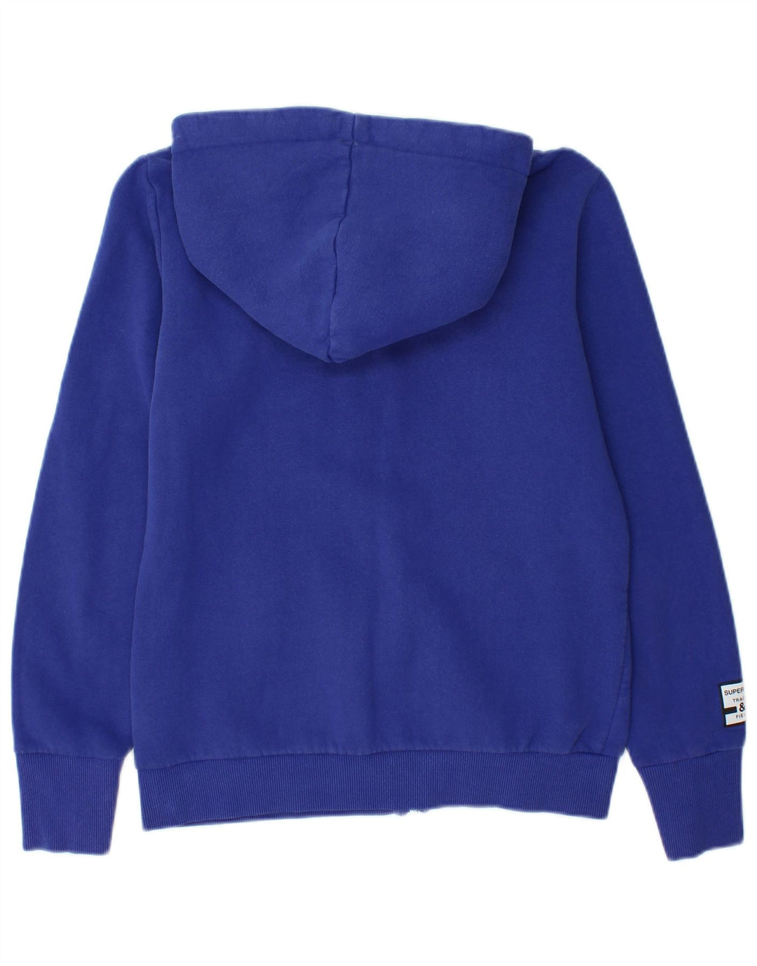 Superdry hættetrøje til kvinder med grafisk lynlås UK 12 Medium Blue Bomuld