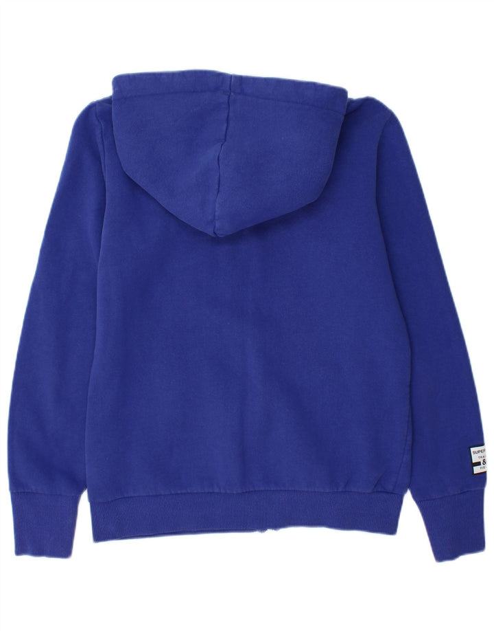 Superdry hættetrøje til kvinder med grafisk lynlås UK 12 Medium Blue Bomuld