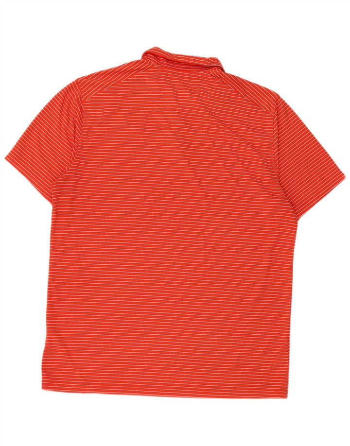Nike Dri Fit poloshirt til mænd, stor orange nålestribet polyester