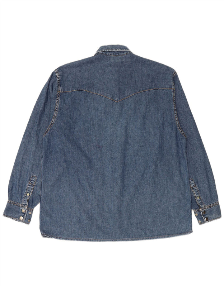 LEE Denimskjorte til mænd Stor blå bomuld