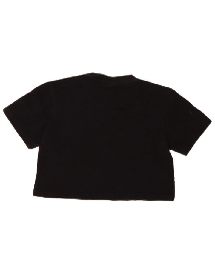ADIDAS Womens Crop T-Shirt Top UK 10 Small Black
