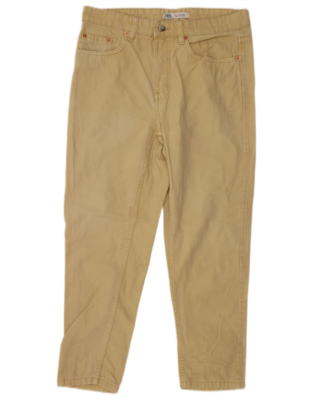 Zara Womens Tapered Jeans EU 40 Medium W31 L25 Gul Bomuld