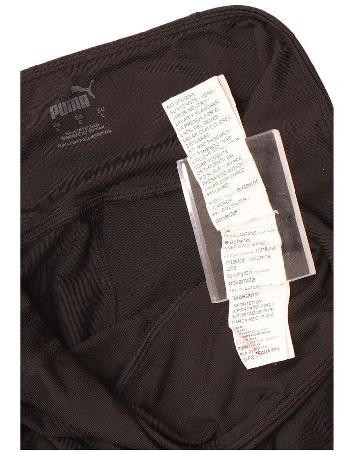 PUMA Womens Leggings UK 14 Large Black Polyester