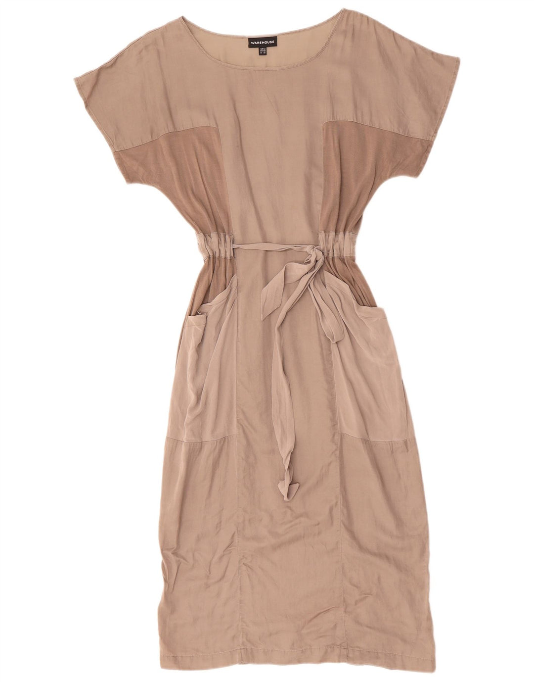 WAREHOUSE Dame Batwing Maxi Dress UK 12 Medium Grey Colourblock Bomuld