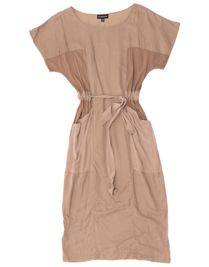 WAREHOUSE Dame Batwing Maxi Dress UK 12 Medium Grey Colourblock Bomuld