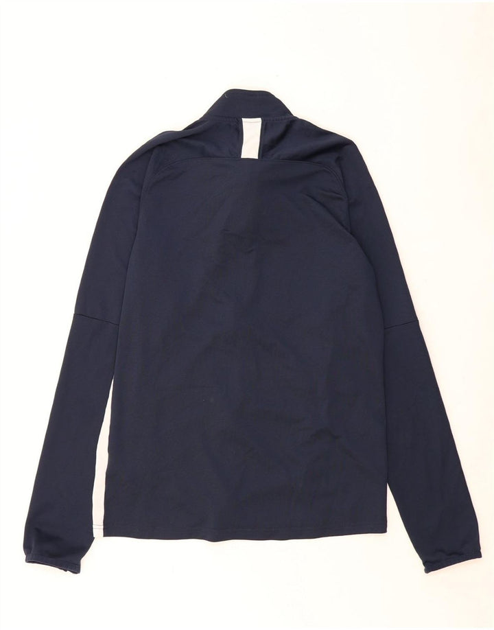 NIKE Mens Dri Fit Tracksuit Top Jacket Medium Navy Blue Colourblock