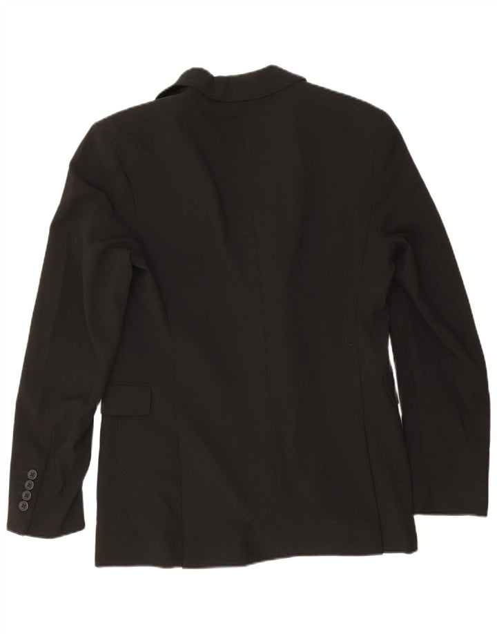 Zara Herre dobbeltradet blazerjakke EU 46 Lille sort polyester