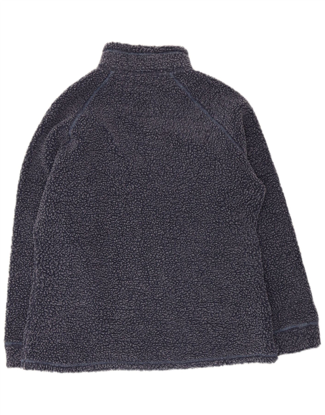 Weird Fish Womens Zip Neck Fleece Jumper UK 16 Large Navy Blue Polyester