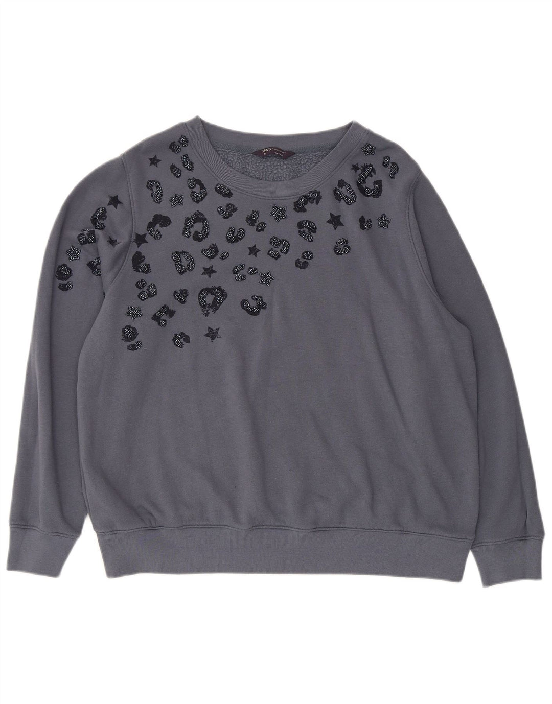 Marks & Spencer Dame sweatshirt med abstrakt mønster DK 18 XL Grå