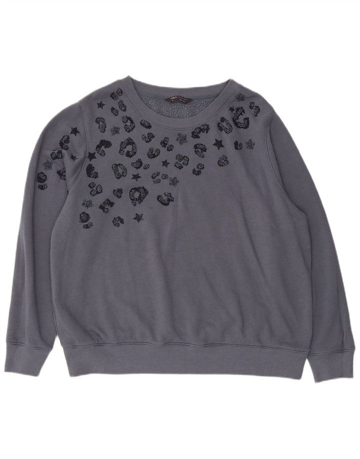 Marks & Spencer Dame sweatshirt med abstrakt mønster DK 18 XL Grå