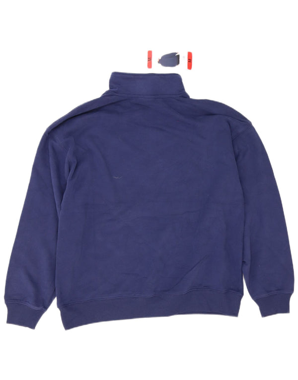 Champion Herre Zip Neck Sweatshirt Jumper Medium Navyblå Bomuld