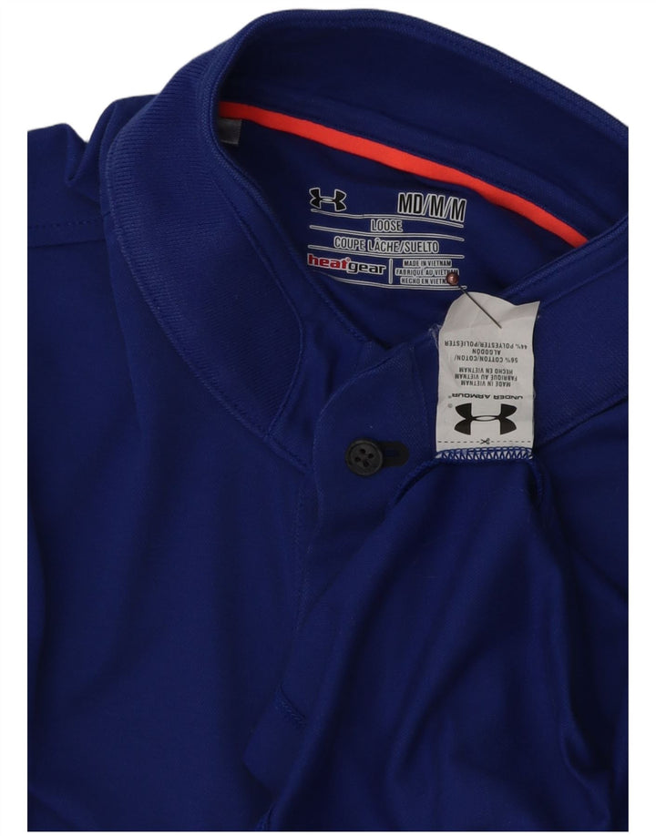 UNDER ARMOR Herre Heat Gear Polo Shirt Medium Blue Bomuld