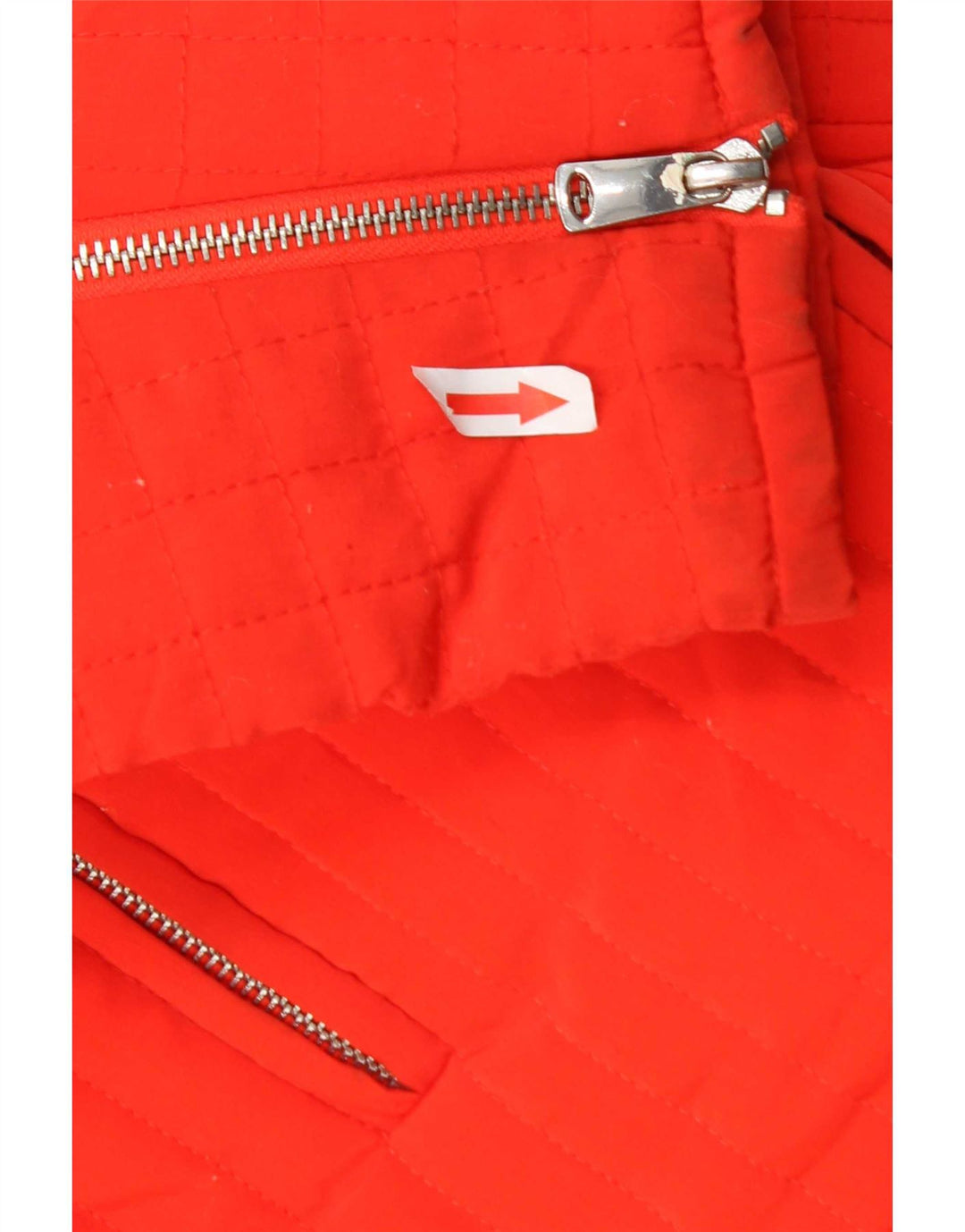 Zara Dame Trafaluc Quilted Jacket UK 16 Large Orange Polyester