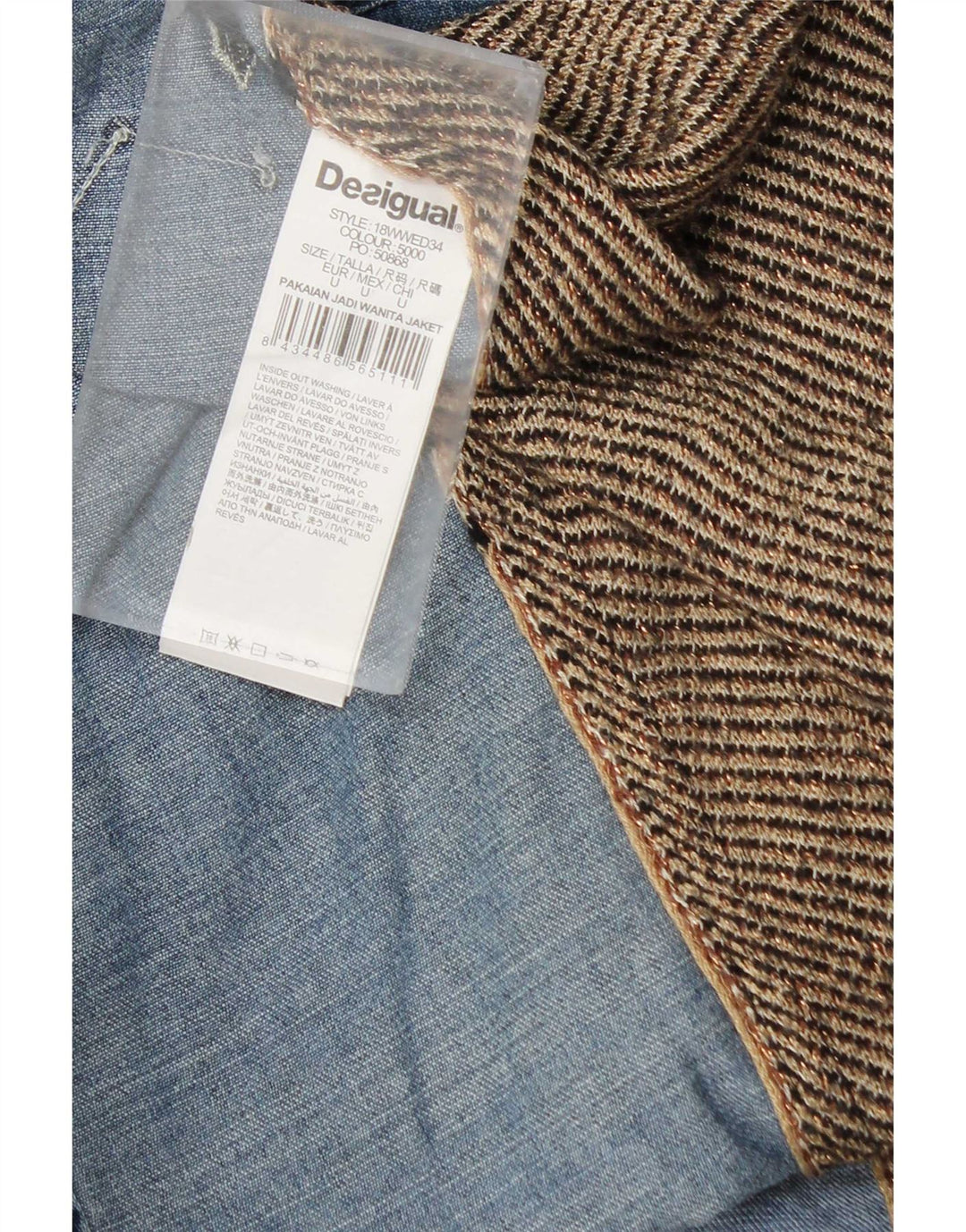 Desigual Dame Denim Shirt Bluse UK 18 XL Flerfarvet Patchwork Viscose