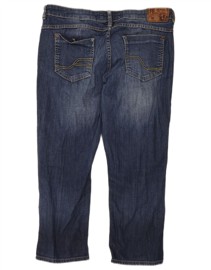 Fat Face Dame Cropped Jeans UK 12 Medium W34 L23 Blå Bomuld