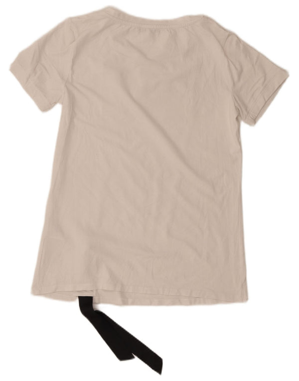 Liu Jo Kvinder Grafisk T-Shirt Top UK 10 Lille Hvid Bomuld