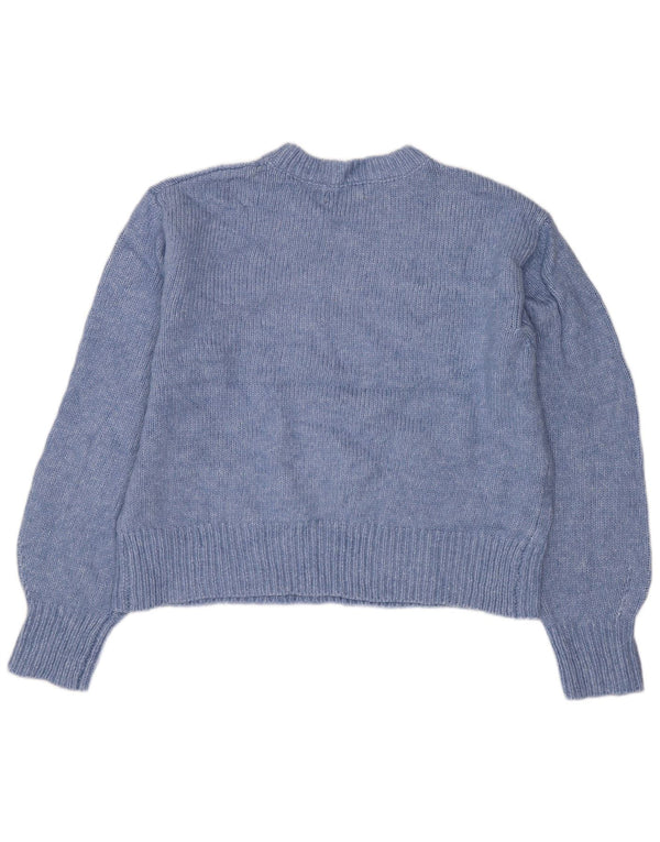 MARKS & SPENCER Womens Crew Neck Jumper Sweater UK 14 Medium Blue