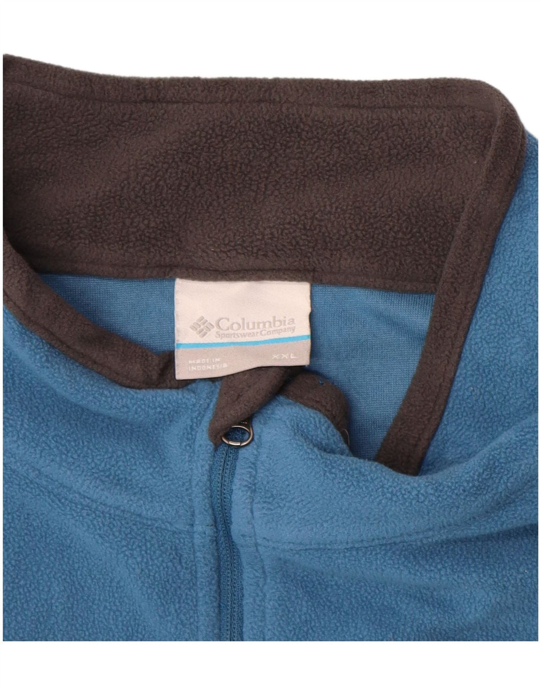 COLUMBIA Fleece Jumper med lynlås til mænd 2XL Blå Colourblock Polyester