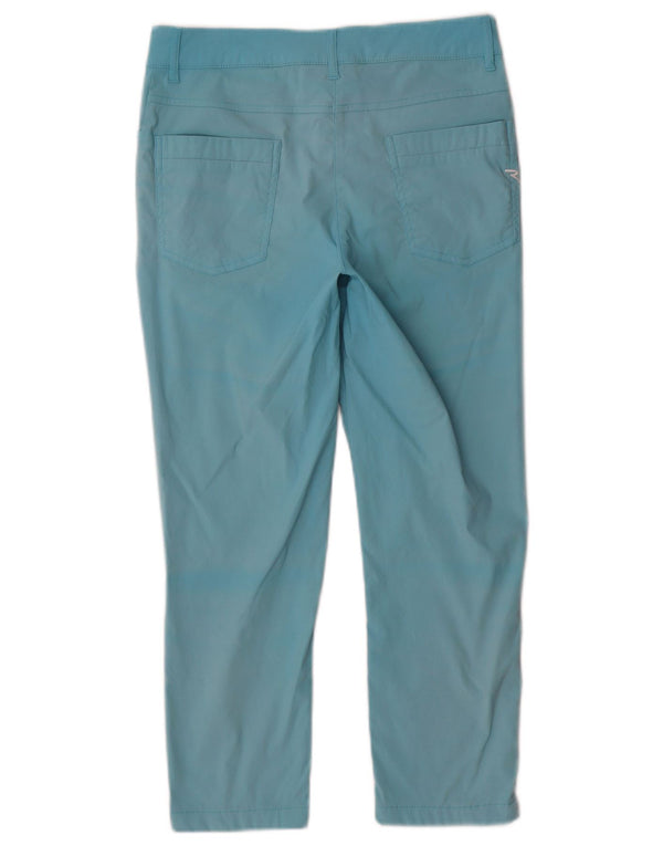 Chervo Dame Slim Cropped Trousers IT 42 Medium W28 L23 Turkis Bomuld