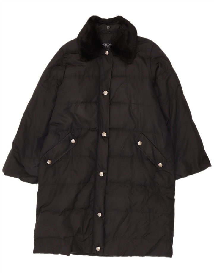 Max Mara Dame Weekend Oversized Polstret Frakke UK 12 Medium Sort Polyamid