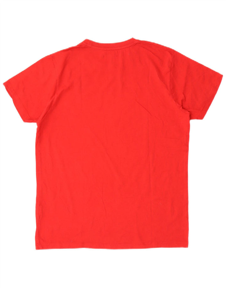 Pierre Cardin Herre Grafisk T-Shirt Top Stor Rød Bomuld