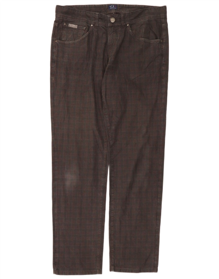 Trussardi Straight Casual Bukser til mænd W36 L32 Grå ternet