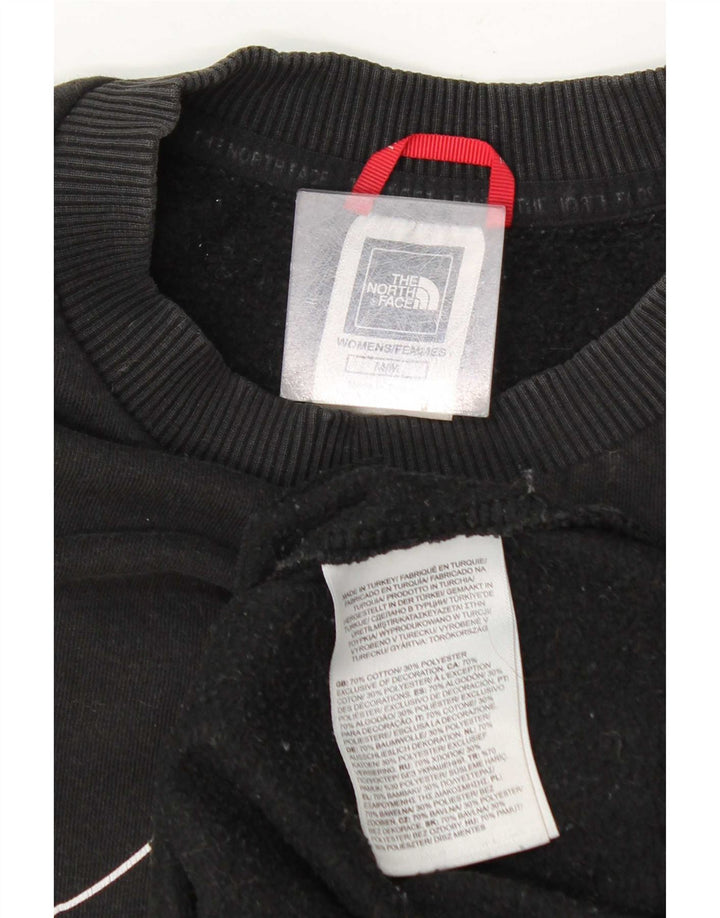 The North Face Dame Grafisk Sweatshirt Jumper UK 14 Medium Sort Bomuld