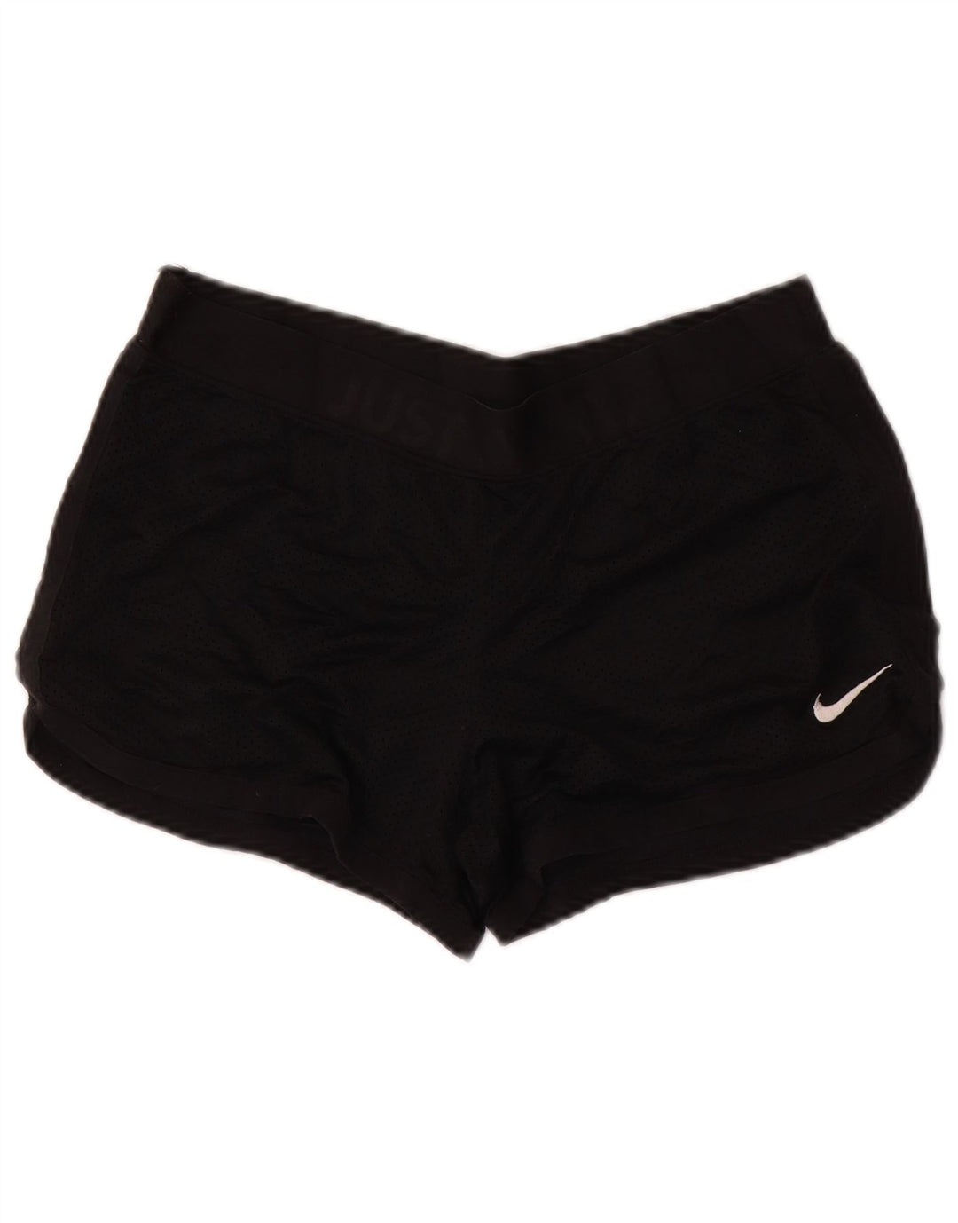 NIKE Dri Fit grafiske sportsshorts til kvinder UK 14 medium sort polyester