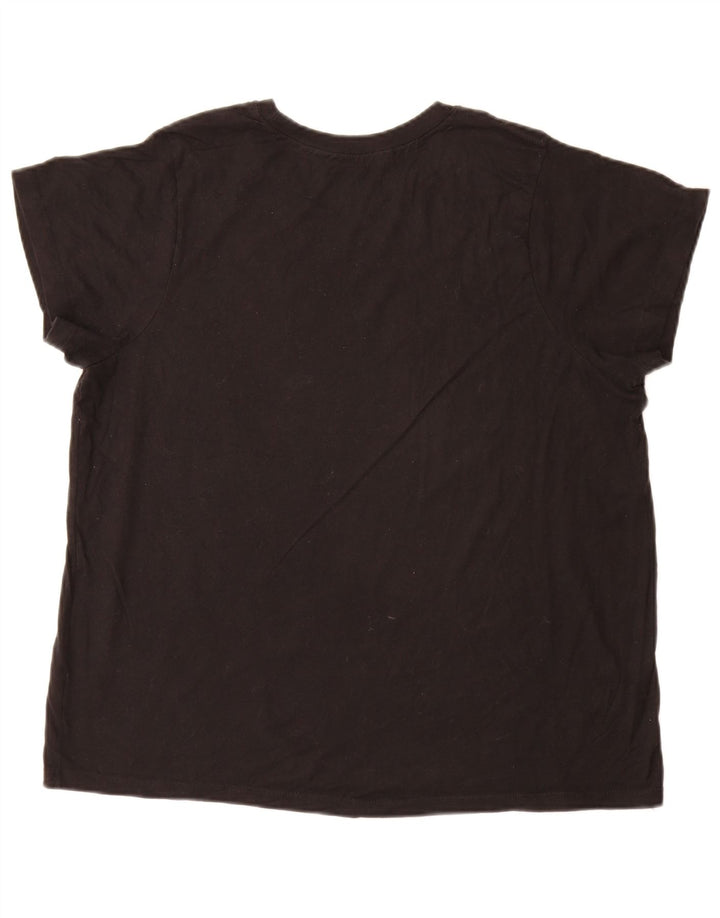 Champion Dame Grafisk T-Shirt Top UK 18 XL Sort Bomuld