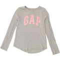 GAP Girls Graphic Top Long Sleeve 11-12 Years Medium Grey Cotton | Vintage Gap | Thrift | Second-Hand Gap | Used Clothing | Messina Hembry 