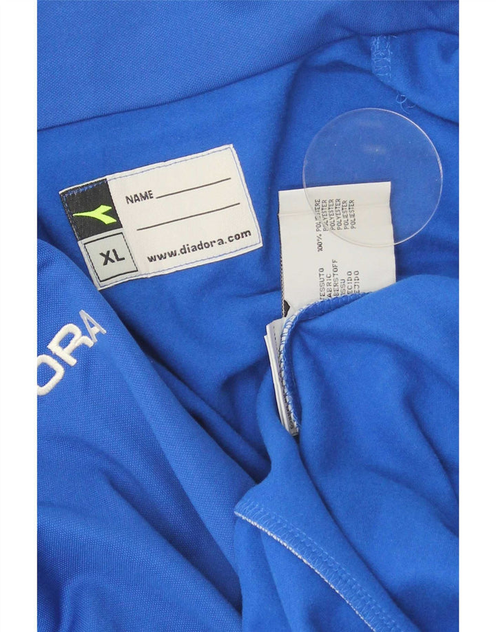 Diadora Herre Zip Neck Pullover Træningsdragt Top XL Blå Polyester