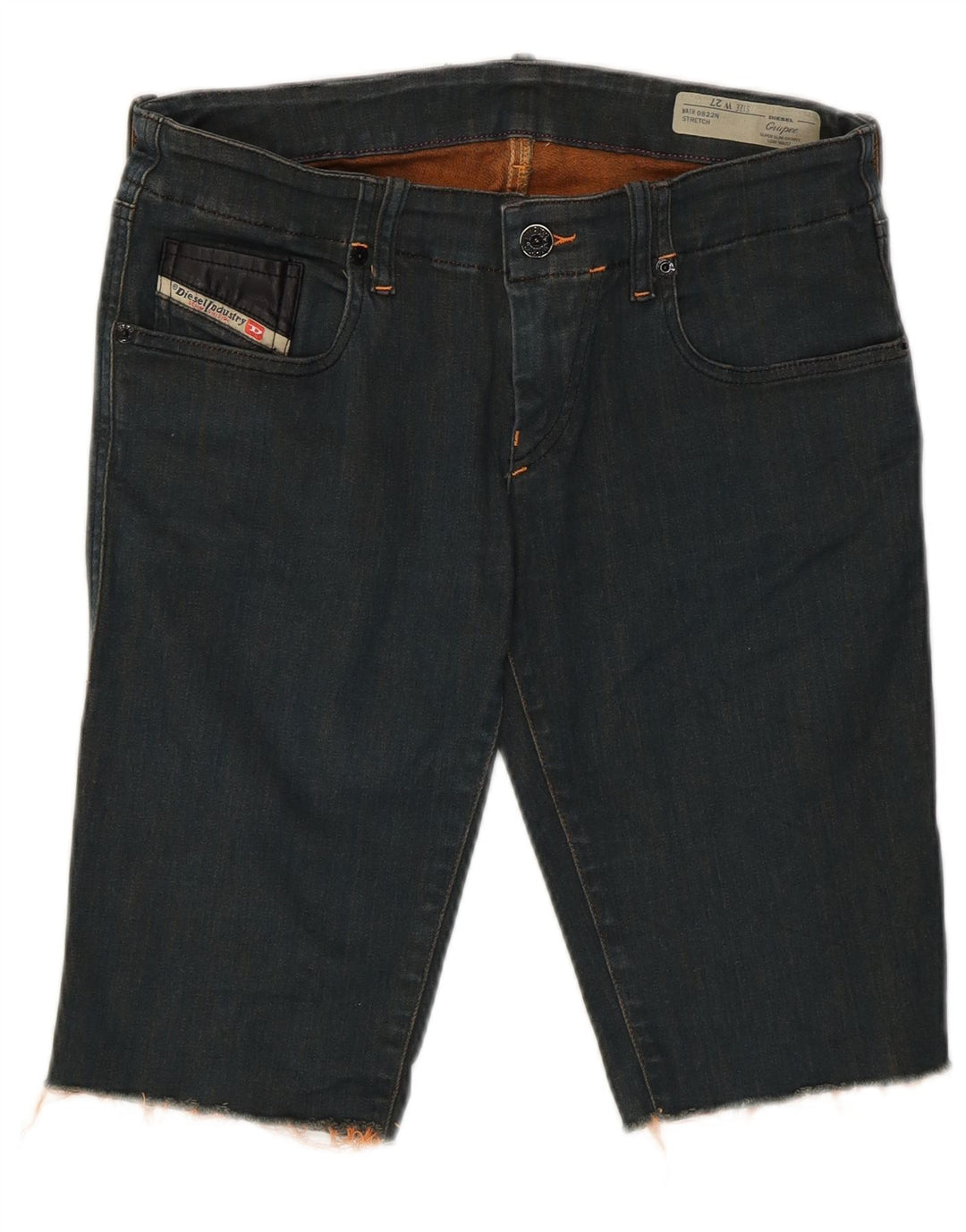 Diesel Dame Grupee Denim Shorts W27 Small Navy Blue Bomuld
