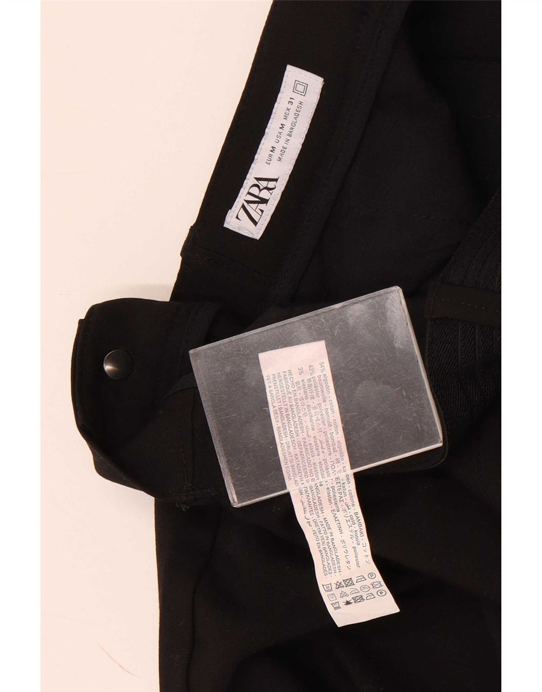 Zara Herre Slim Chino Bukser Medium W31 L29 Sort Bomuld