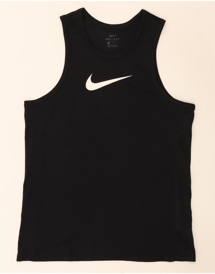 Nike Herre Dri Fit Grafisk Vest Top Medium Sort Polyester