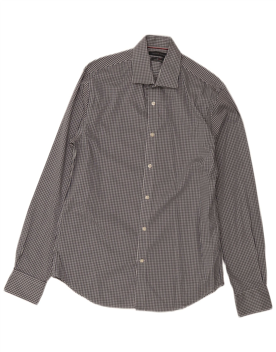Tommy Hilfiger Herre Slim Fit skjorte størrelse 15 Medium Navy Blue Gingham