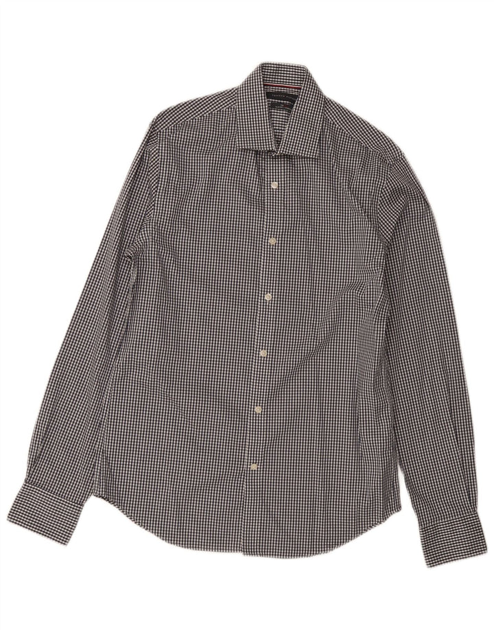Tommy Hilfiger Herre Slim Fit skjorte størrelse 15 Medium Navy Blue Gingham