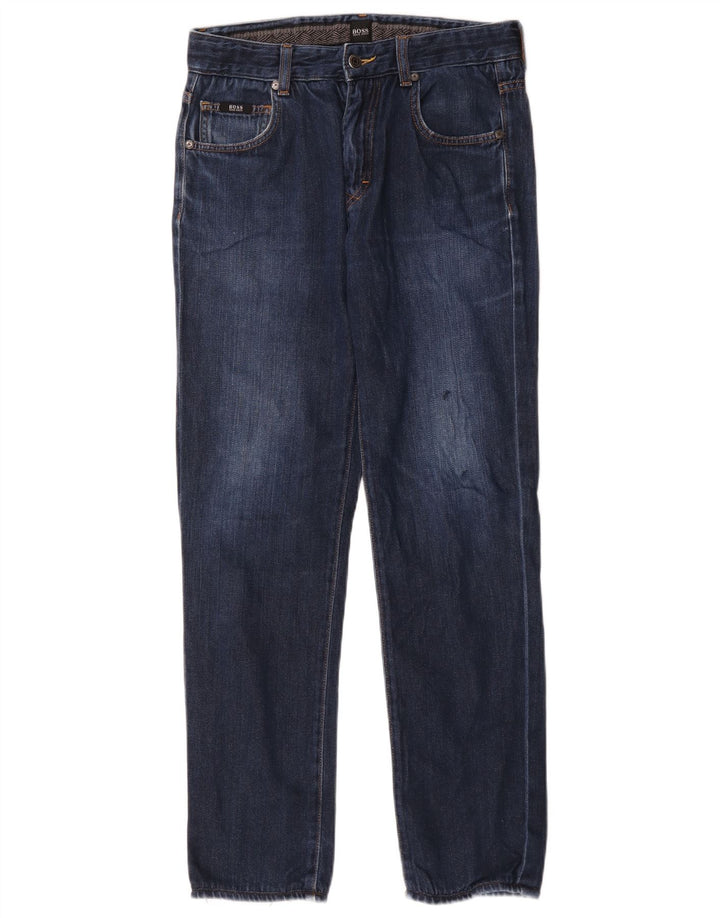 Hugo Boss Herre Regular Fit Straight Jeans W30 L29 Blå Bomuld