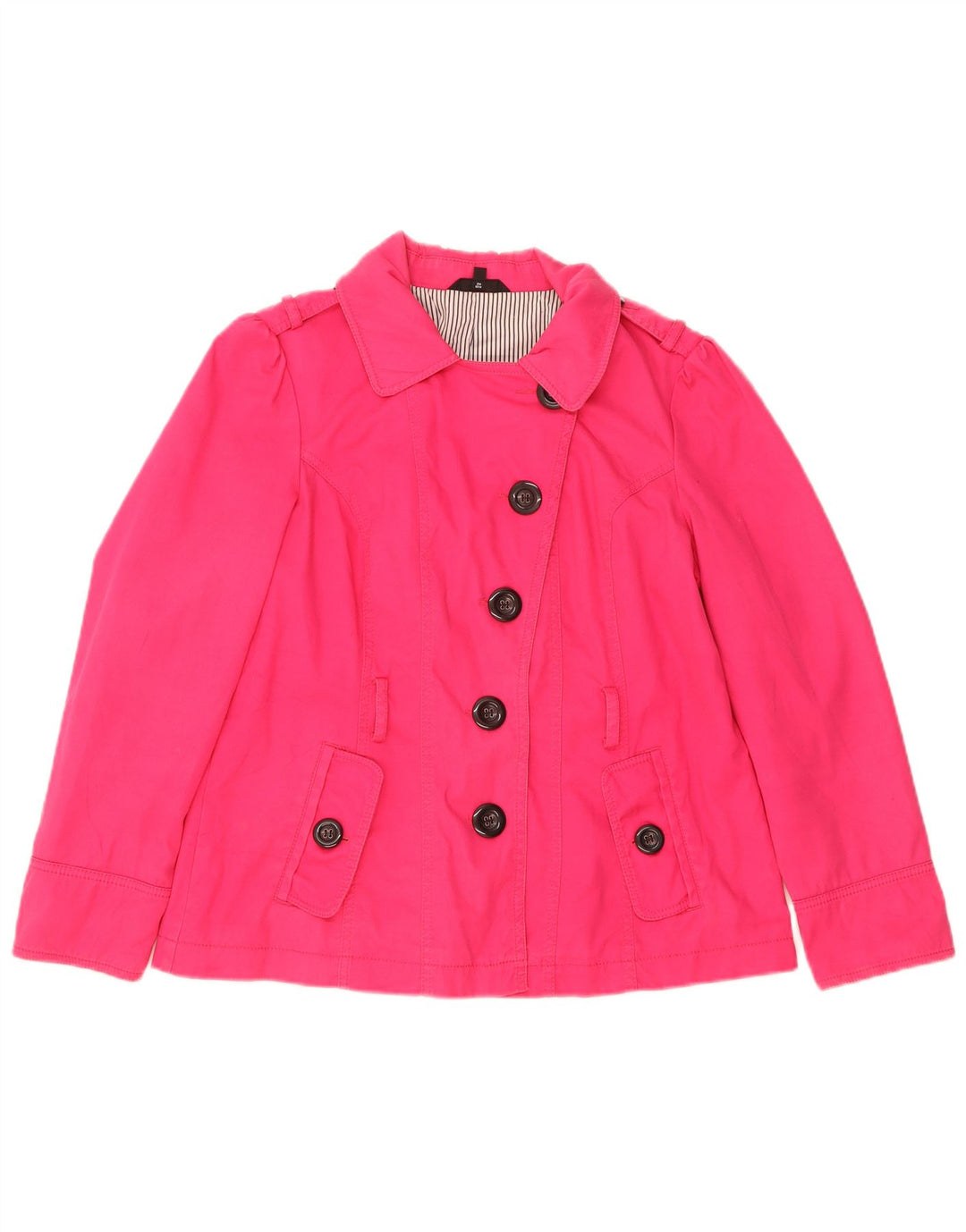 Marks & Spencer Womens Pea Coat UK 16 Large Pink Bomuld