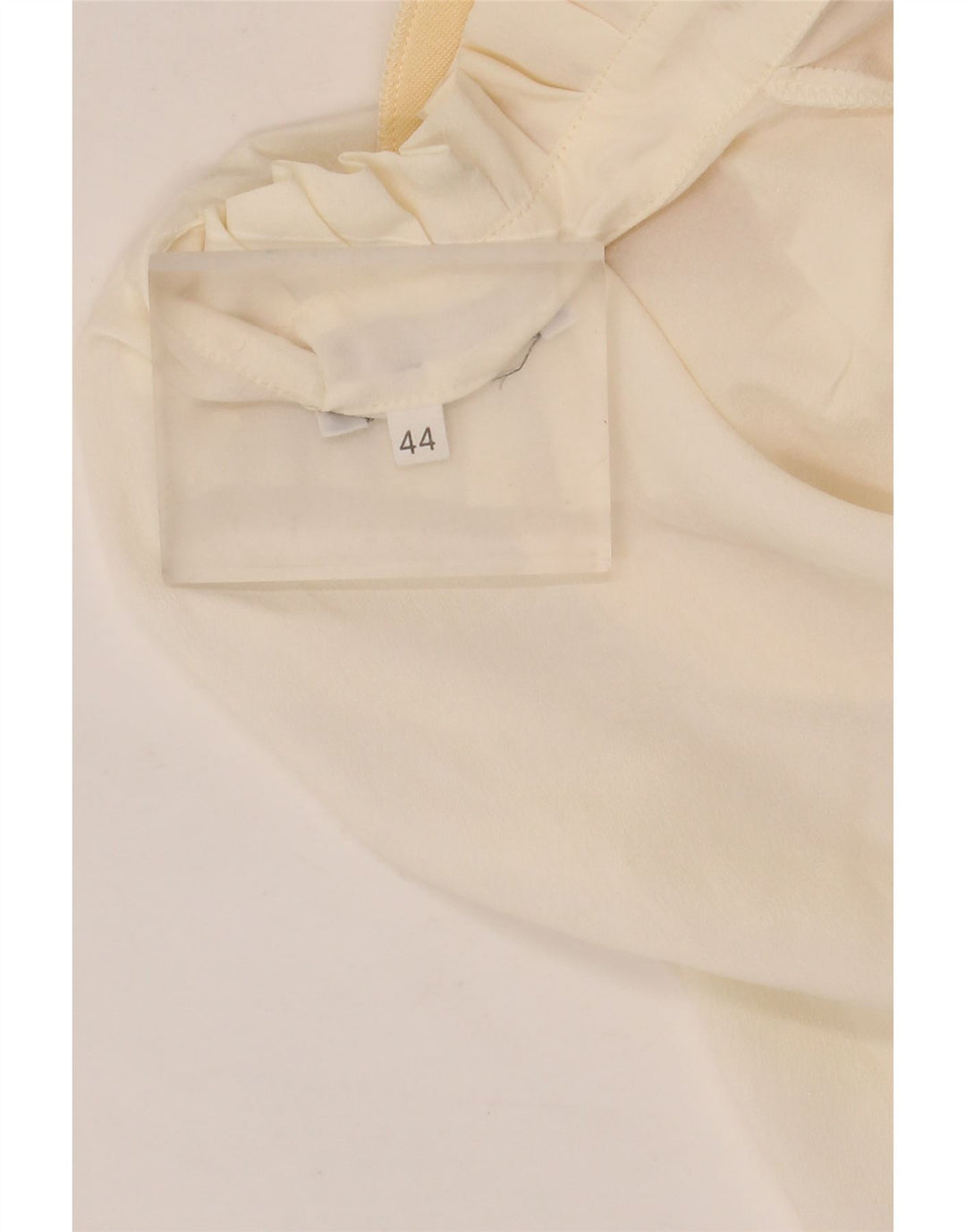 Vintage Womens Crop kortærmet skjortebluse IT 44 Medium Off White