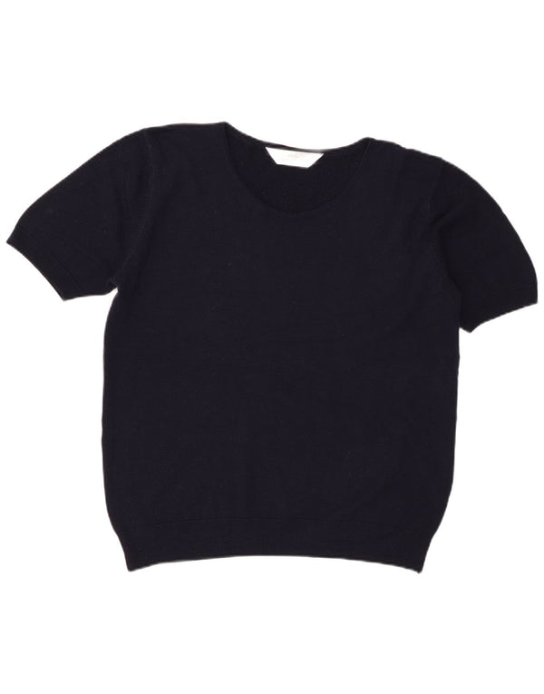 St Michael Dame Crew Neck Jumper Sweater UK 16 Large Navy Blue