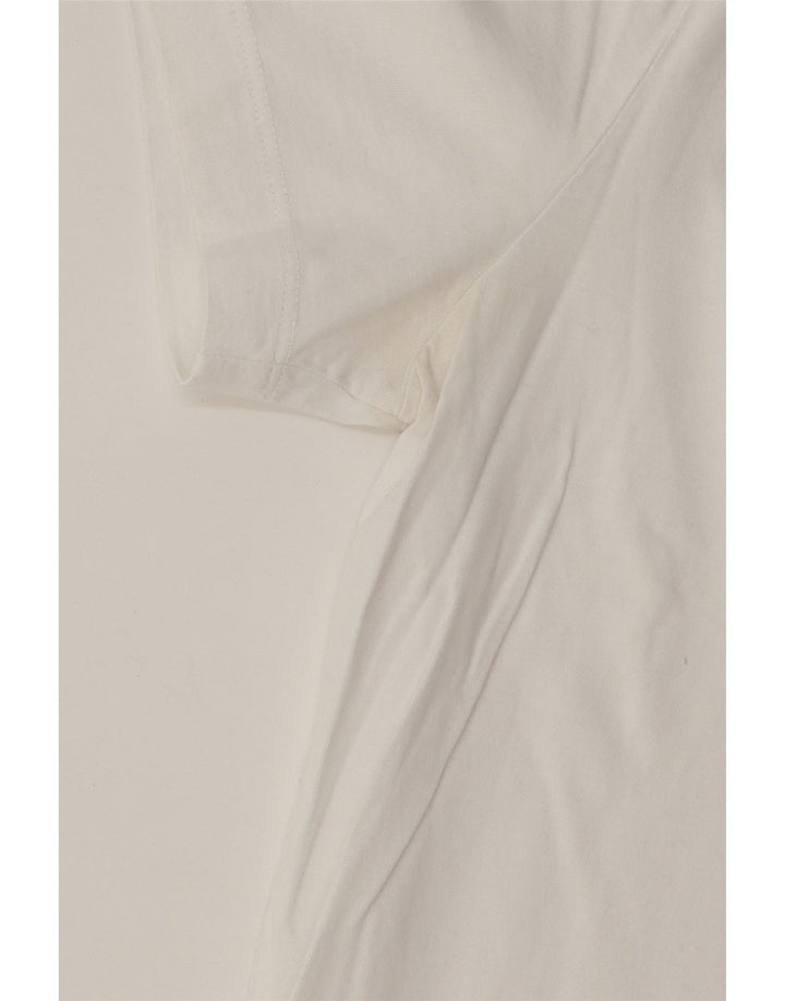 TOMMY HILFIGER Mens Graphic T-Shirt Top Medium White Cotton Vintage Tommy Hilfiger and Second-Hand Tommy Hilfiger from Messina Hembry 