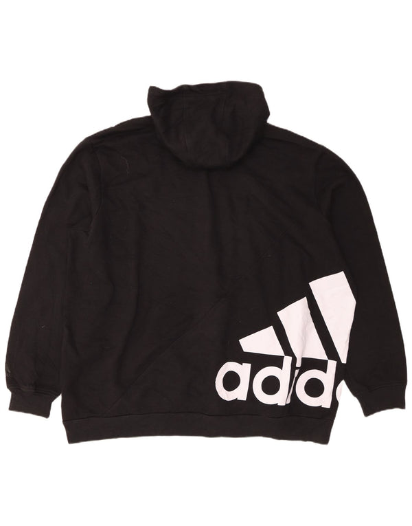 Adidas Herre Grafisk Loose Fit Hoodie Jumper XL Sort Bomuld